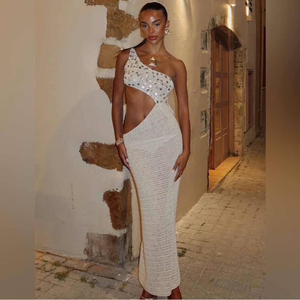 White Fox Boutique Knitted Beach Dress